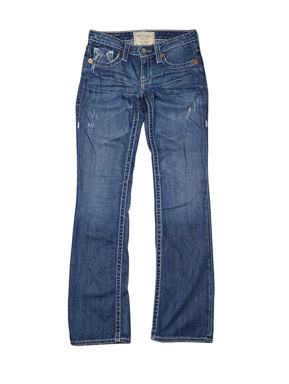 Big Star Liv Boot Cut Jeans Size 26 Long Fits 28x33 Bootcut Flare Distressed